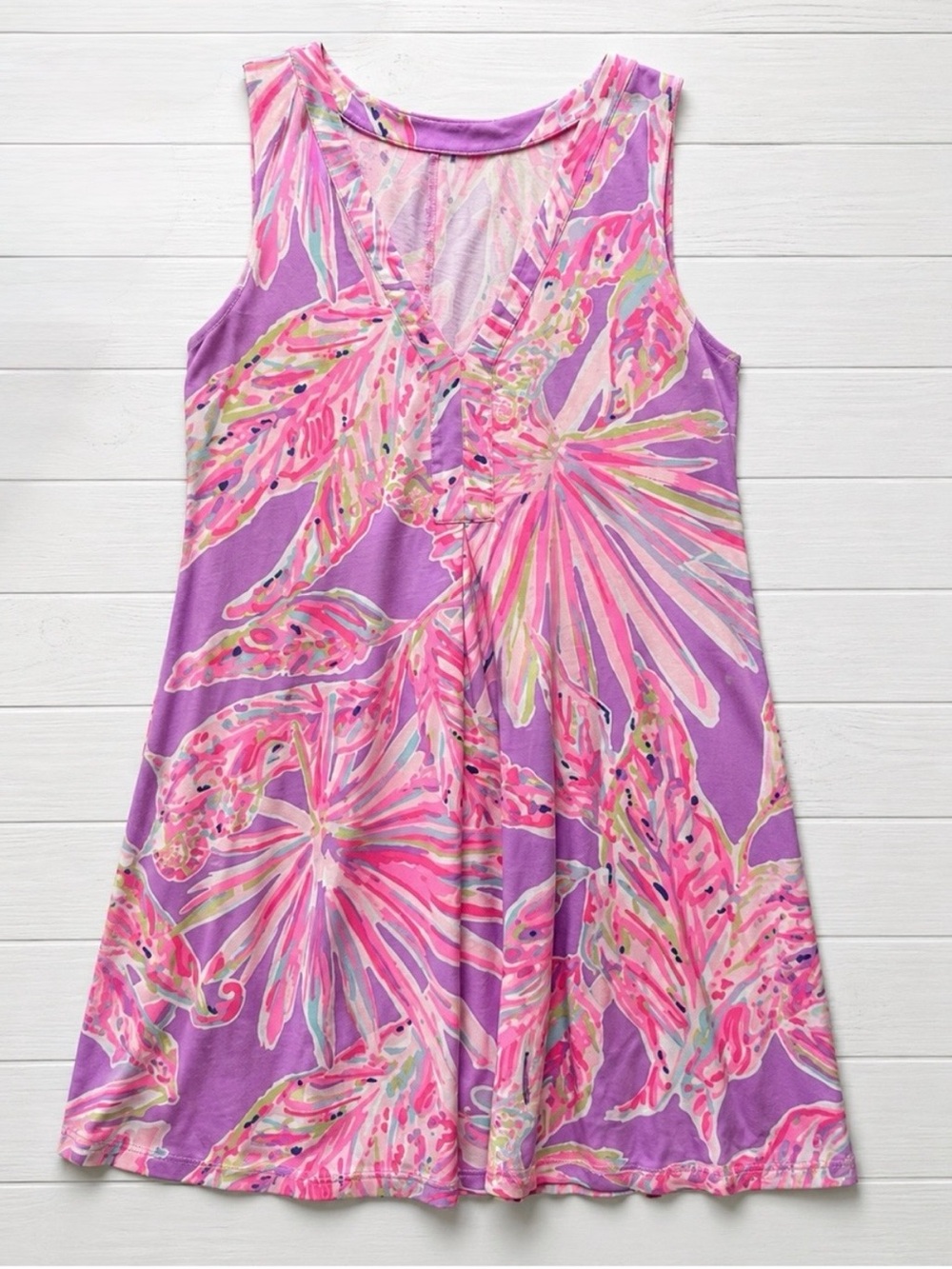 Lilly Pulitzer Amina Swing Dress - Size XL - purple/ pink print
